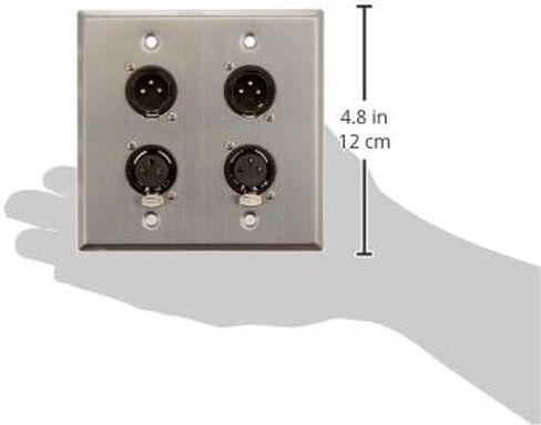 Seismic Audio SA-PLATE36 Stainless Steel Wall Plate 2 Gang with 2 XLR Male and 2 XLR Female Connectors in Saudi Arabia