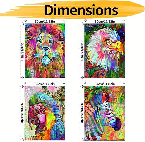 SCYNICCC Paint by Numbers for Adults, 4 Pack Easy Paint by Numbers, 12x16 Inch DIY Oil Painting Kits for Gift&Home Decor(Cute Dogs & Cats) in Saudi Arabia