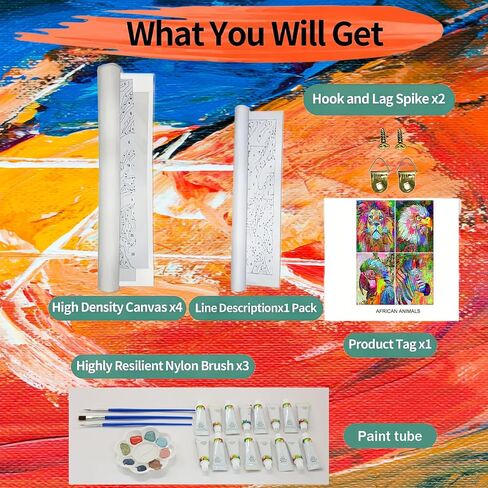SCYNICCC Paint by Numbers for Adults, 4 Pack Easy Paint by Numbers, 12x16 Inch DIY Oil Painting Kits for Gift&Home Decor(Cute Dogs & Cats) in Saudi Arabia