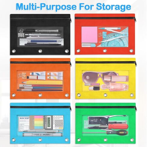 72 Pack Pencil Pouch Bulk, Pencil Pouch for 3 Ring Binder, Zipper Pencil Pouch Bulk for School, Home and Office, Assorted Colors in Saudi Arabia