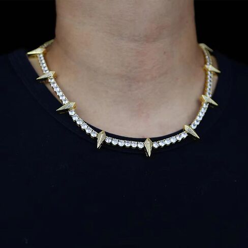 Necklace For Men, Black Panther Hero Men's Jewelry Hip Hop Diamond Square Chain Jewelry Gift for Men Boy Birthday Father Day Gifts for Husband Father Boyfriend Son 18inch in Saudi Arabia