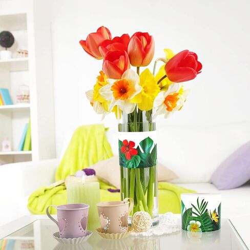 حدود لوحة إعلانات بأوراق استوائية بطول 65.6 قدم، ذاتية اللصق من أوراق النخيل وزهور الكركديه وحواف لوحة إعلانات للعودة إلى المدرسة والفصول الدراسية وديكورات المكاتب المنزلية in Kuwait