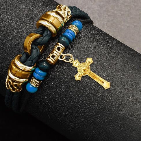 50Pcs Metal Religion Saint Benedict Medal Cross Charm Rosary Centre INRI Crucifix Pendants Beads for DIY Bracelet Necklace Jewelry Making Supplies in Saudi Arabia