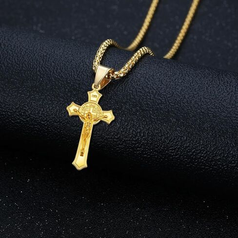 50Pcs Metal Religion Saint Benedict Medal Cross Charm Rosary Centre INRI Crucifix Pendants Beads for DIY Bracelet Necklace Jewelry Making Supplies in Saudi Arabia