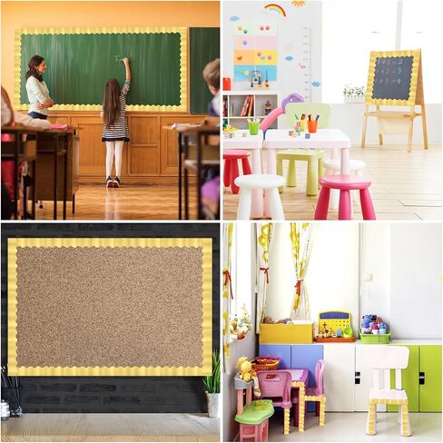 Jspupifip 78ft Inspirational Classroom Borders for Bulletin Board, 72 Pcs Black Motivational Chalkboard Border Decorative Paper and Green Growth Self Adhesive Scalloped Stickers School Wall Art Decor in Saudi Arabia