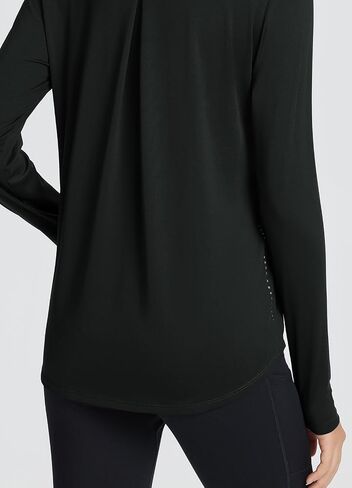 BALEAF Women's Long Sleeve Workout Tops Running Pleated Back Loose Fit Athletic Shirts Quick Dry Sun UPF 50+ Tees in Saudi Arabia