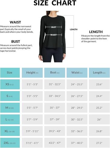 BALEAF Women's Long Sleeve Workout Tops Running Pleated Back Loose Fit Athletic Shirts Quick Dry Sun UPF 50+ Tees in Saudi Arabia