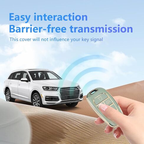 YHC Key Fob Cover for Hyundai with Gold Keychain fit Sonata Santa fe Tucson in Saudi Arabia