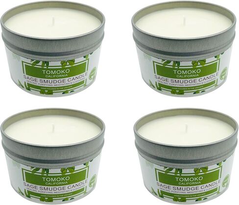 TOMOKO White Sage Scented Candle with Rose, Lavender! Healing, Purifying, Meditating & Cleansing (White Sage, 3 Pack) in Saudi Arabia