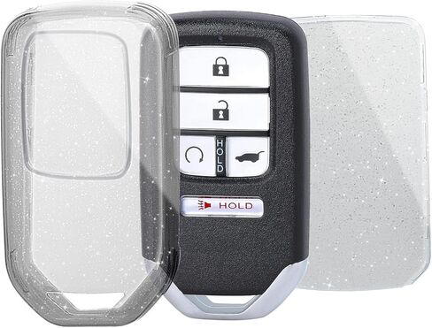 OFFWEGO Key Fob Cover for Honda Accord Civic CRV Pilot Ridgeline Odyssey Soft TPU Key Case Protection for Honda Smart Protector Remote Start Key, Transparent Black in Saudi Arabia