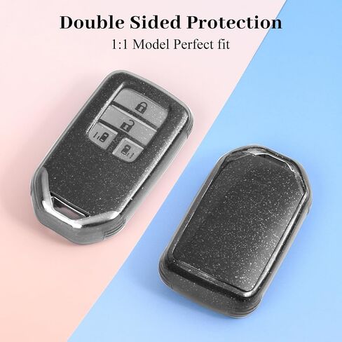 OFFWEGO Key Fob Cover for Honda Accord Civic CRV Pilot Ridgeline Odyssey Soft TPU Key Case Protection for Honda Smart Protector Remote Start Key, Transparent Black in Saudi Arabia