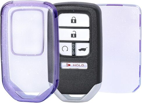 OFFWEGO Key Fob Cover for Honda Accord Civic CRV Pilot Ridgeline Odyssey Soft TPU Key Case Protection for Honda Smart Protector Remote Start Key, Transparent Black in Saudi Arabia