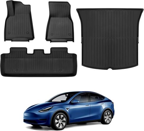 Tesla Model 3 Floor Mats 3D Cargo Liners All-Weather Waterproof Protect Floor Interior Accessories for 2023 2022 2021 Model 3 4PCS in Saudi Arabia