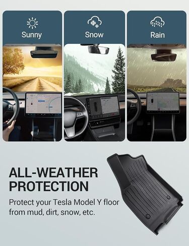 Tesla Model 3 Floor Mats 3D Cargo Liners All-Weather Waterproof Protect Floor Interior Accessories for 2023 2022 2021 Model 3 4PCS in Saudi Arabia