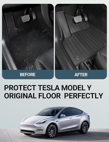 Tesla Model 3 Floor Mats 3D Cargo Liners All-Weather Waterproof Protect Floor Interior Accessories for 2023 2022 2021 Model 3 4PCS in Saudi Arabia