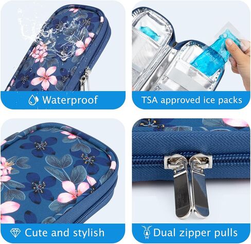 YOUSHARES Insulin Cooler Travel Case with Temperature Display - Refrigerated Medicine Cooler Travel Case Diabetic Travel Case with 2 TSA Approved Ice Pack for Trip and Daily (Green) in Saudi Arabia