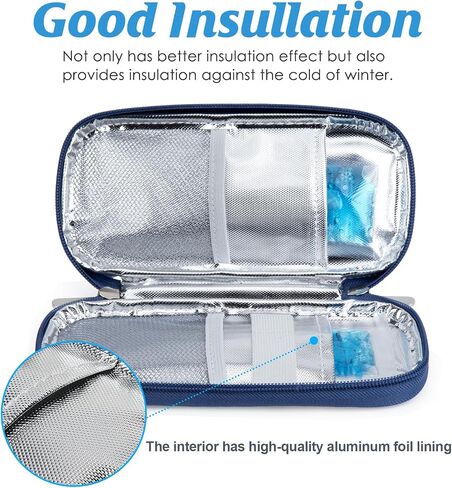 YOUSHARES Insulin Cooler Travel Case with Temperature Display - Refrigerated Medicine Cooler Travel Case Diabetic Travel Case with 2 TSA Approved Ice Pack for Trip and Daily (Green) in Saudi Arabia