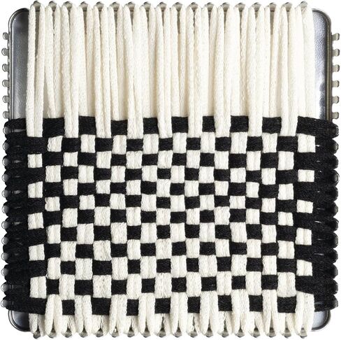 تصميمات هاريسفيل نول ودية للذكرى الخمسين التقليدية، مجموعة نول بوثولدر مقاس 7 بوصات مع حلقات قطنية باللونين الأسود والأبيض تصنع 4 موثرات، وحرف نسجية للأطفال والكبار، مصنوعة في الولايات المتحدة الأمريكية in Kuwait