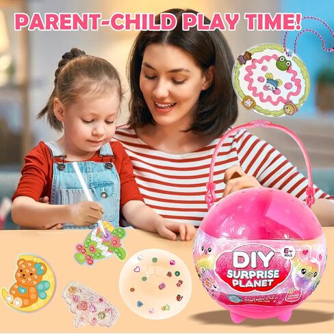 ZILEMOPO DIY Art and Craft Kits for Girls Ages 6-8-10-12, Guka Cream Glue and Diamond Painting Stickers Making Kit for Kids, Nano Tape Bubble Kit Complete Set for Girls 6+ Art Craft Casting (Red) in Kuwait