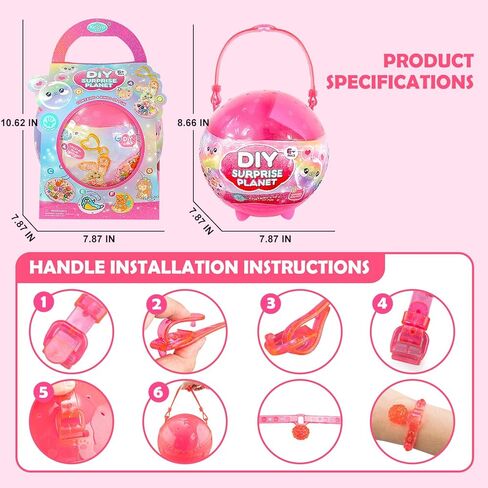 ZILEMOPO DIY Art and Craft Kits for Girls Ages 6-8-10-12, Guka Cream Glue and Diamond Painting Stickers Making Kit for Kids, Nano Tape Bubble Kit Complete Set for Girls 6+ Art Craft Casting (Red) in Kuwait