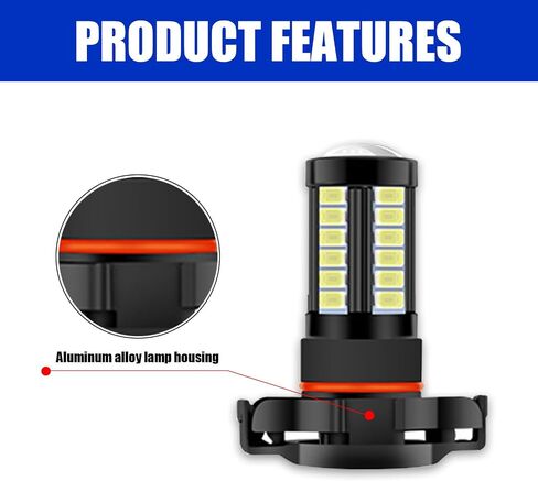 gunhunt 2 PCS H8/H11 LED Fog Lights Bulb, 6500K Xenon White, 12V Plug and Play 2800 Lumen Power LED Bulbs, Super Bright 5730 33-SMD Chip LED Running Light DRL Bulbs Replacement for Car, Truck, SUVs in Saudi Arabia
