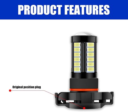 gunhunt 2 PCS H8/H11 LED Fog Lights Bulb, 6500K Xenon White, 12V Plug and Play 2800 Lumen Power LED Bulbs, Super Bright 5730 33-SMD Chip LED Running Light DRL Bulbs Replacement for Car, Truck, SUVs in Saudi Arabia