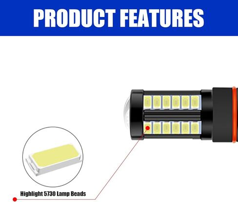 gunhunt 2 PCS H8/H11 LED Fog Lights Bulb, 6500K Xenon White, 12V Plug and Play 2800 Lumen Power LED Bulbs, Super Bright 5730 33-SMD Chip LED Running Light DRL Bulbs Replacement for Car, Truck, SUVs in Saudi Arabia