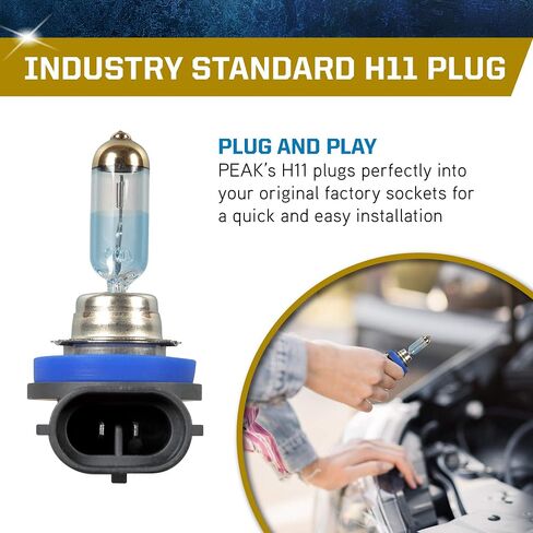 PEAK H11-55W Power Vision XENON Bright White 55-Watt Headlights, Pack of 2 in Saudi Arabia