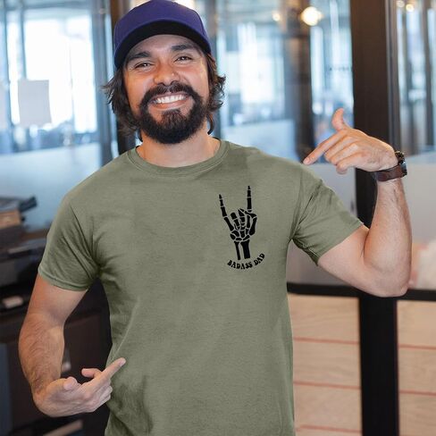 Dad Shirt Men Funny Shirts: Badass Dads Club T-Shirt Skeleton Hand Graphic Tees Dad Birthday Gift Short Sleeve Tops in Saudi Arabia