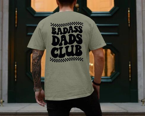 Dad Shirt Men Funny Shirts: Badass Dads Club T-Shirt Skeleton Hand Graphic Tees Dad Birthday Gift Short Sleeve Tops in Saudi Arabia