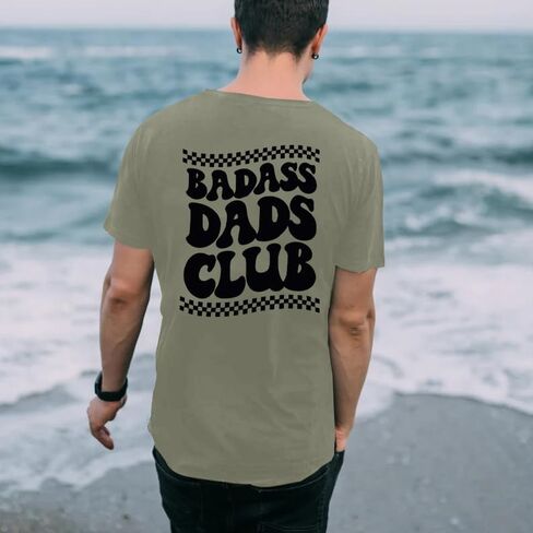 Dad Shirt Men Funny Shirts: Badass Dads Club T-Shirt Skeleton Hand Graphic Tees Dad Birthday Gift Short Sleeve Tops in Saudi Arabia