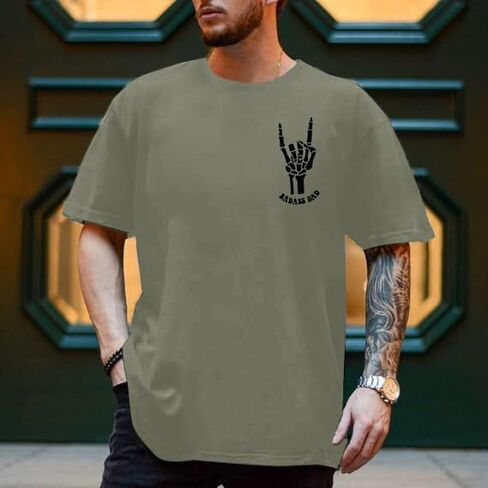 Dad Shirt Men Funny Shirts: Badass Dads Club T-Shirt Skeleton Hand Graphic Tees Dad Birthday Gift Short Sleeve Tops in Saudi Arabia