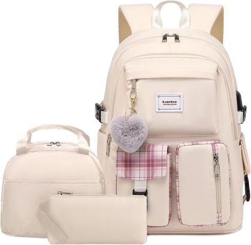 Girl Roomy Fashion Laptop Backpack Set Casual Daypack Set for Women Black in Saudi Arabia