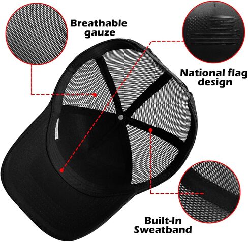 American Flag Trucker Hat Adjustable Snapback Hat Men & Women Baseball Cap Breathable Mesh Hat in Saudi Arabia