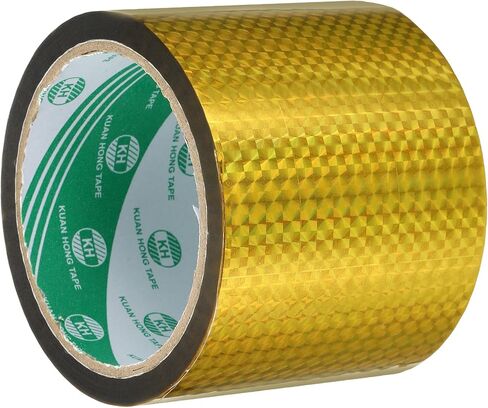 uxcell Washi Prism Tape 3.1 Inch x 55 Yards Holographic Metalized Reflective Tape for Holiday Packaging and Decoration, DIY and Art Craft (Gold Tone) in Saudi Arabia