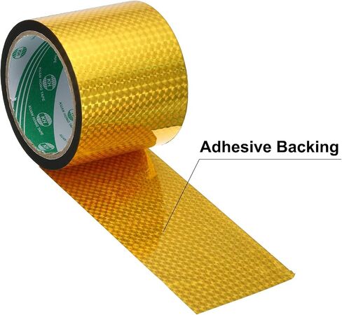 uxcell Washi Prism Tape 3.1 Inch x 55 Yards Holographic Metalized Reflective Tape for Holiday Packaging and Decoration, DIY and Art Craft (Gold Tone) in Saudi Arabia