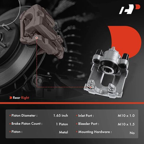 A-Premium Disc Brake Caliper Assembly Without Bracket Compatible with Select BMW Models - E53 X5 2002 2003 2004 2005 2006, V8 4.4L/4.6L/4.8L - Rear Left Driver Side in Saudi Arabia