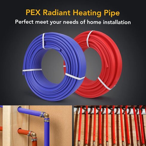 Towallmark Pex Tubing,1000FT 1/2" Flexible Pex Hose Non Oxygen Barrier Pex A Tube Pipe Coil 80-160psi Pex Water Line Blue Pex Piping for Hot & Cold Water Plumbing Open Loop Radiant Floor Heating Syste in Saudi Arabia