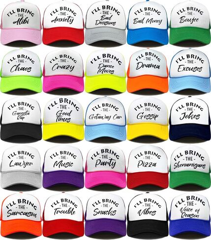 Funky Junque Bridal Bachelorette Party Snap Back Foam Trucker Hat I'll Bring The Baseball Cap in Saudi Arabia