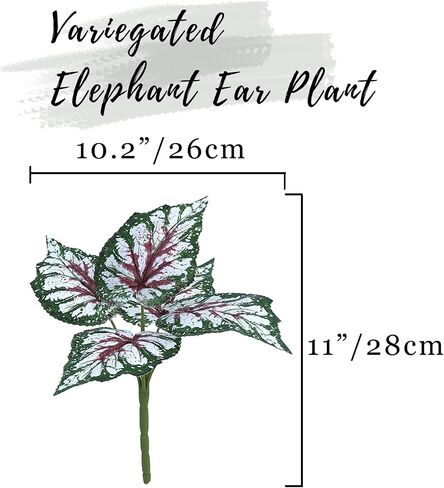 Rinlong Fake Alocasia Amazonica Tropical Safari Jungle Leaves Artificial Plants for Home Hawaiian Decor Indoor African Mask Plant in Saudi Arabia