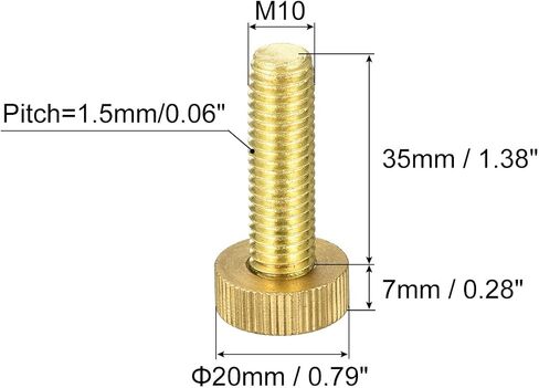 uxcell Knurled Thumb Screws, M3x6mm Flat Brass Bolts Grip Knobs Fasteners for PC, Electronic, Mechanical 2Pcs in Saudi Arabia