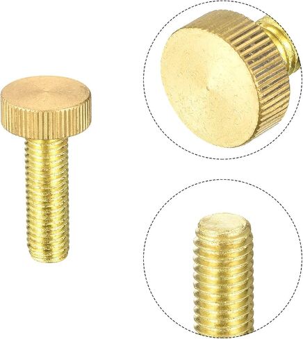 uxcell Knurled Thumb Screws, M3x6mm Flat Brass Bolts Grip Knobs Fasteners for PC, Electronic, Mechanical 2Pcs in Saudi Arabia