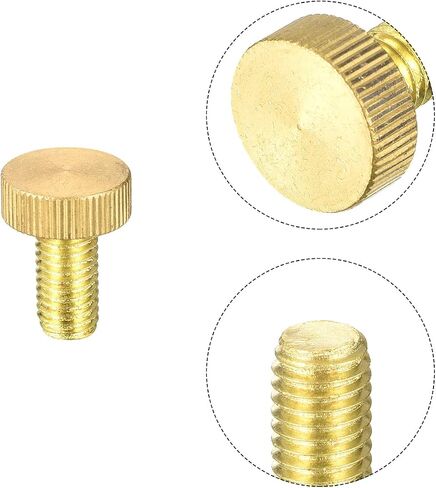 uxcell Knurled Thumb Screws, M3x6mm Flat Brass Bolts Grip Knobs Fasteners for PC, Electronic, Mechanical 2Pcs in Saudi Arabia