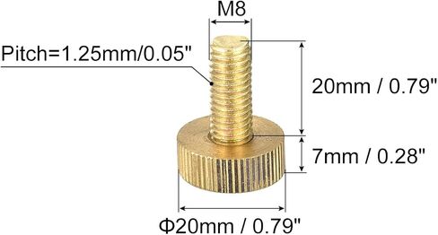 uxcell Knurled Thumb Screws, M3x6mm Flat Brass Bolts Grip Knobs Fasteners for PC, Electronic, Mechanical 2Pcs in Saudi Arabia