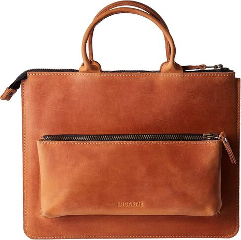 Leather Computer Bag/MacBook Pro 13 inch Bag - Fits MacBook Air & Pro 13" M1 A2337/A2338, M2 A2681, M3 A3113, Cognac in Kuwait