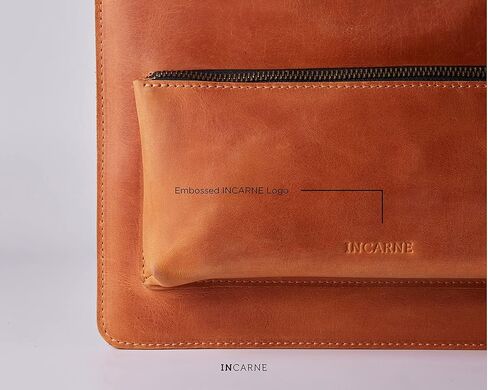 Leather Computer Bag/MacBook Pro 13 inch Bag - Fits MacBook Air & Pro 13" M1 A2337/A2338, M2 A2681, M3 A3113, Cognac in Kuwait