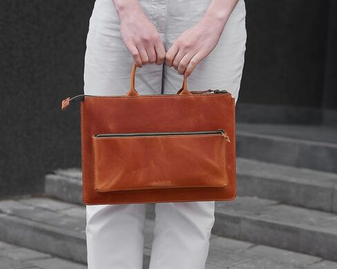 Leather Computer Bag/MacBook Pro 13 inch Bag - Fits MacBook Air & Pro 13" M1 A2337/A2338, M2 A2681, M3 A3113, Cognac in Kuwait