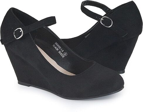 Bella Marie Denise Women's Round Toe Wedge Heel Mary Jane in Saudi Arabia