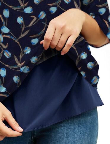 Feiersi Womens Casual Scoop Neck Blouses 3/4 Sleeve Chiffon Dressy Blouse Tops Shirts in Kuwait