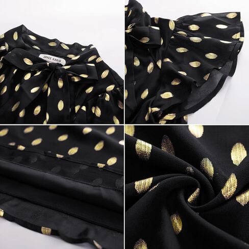 GRACE KARIN Summer Tops for Women 2024 Ruffle Sleeve Tie Neck Blouse Pleated Mock Neck Chiffon Business Casual Shirt in Saudi Arabia